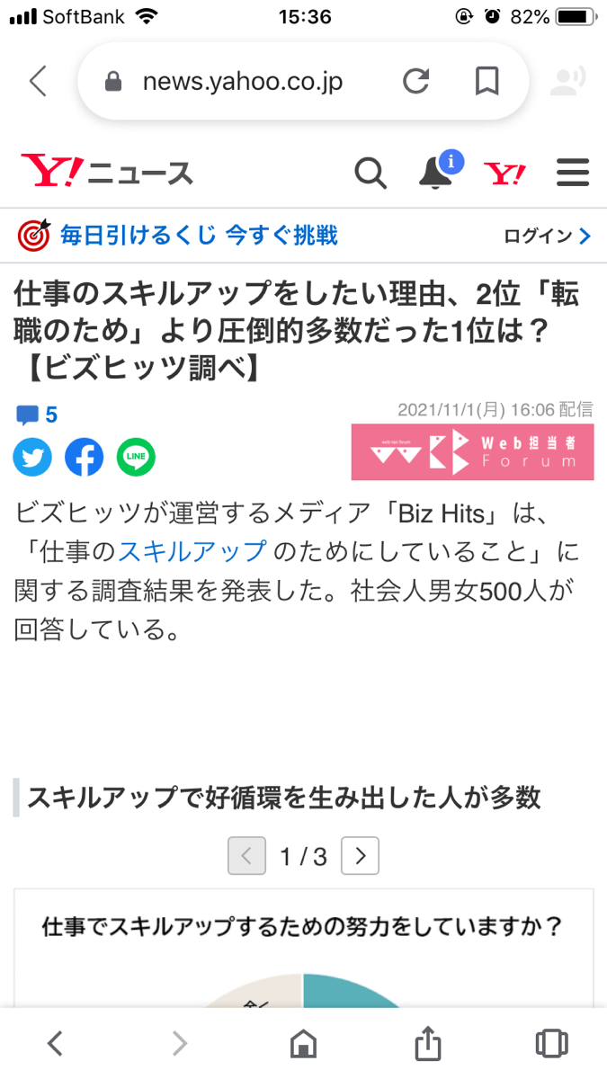 スキルアップに関する意識調査がYahooニュース掲載