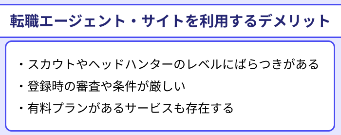 管理職向け転職エージェント・サイトを利用するデメリットのイラスト